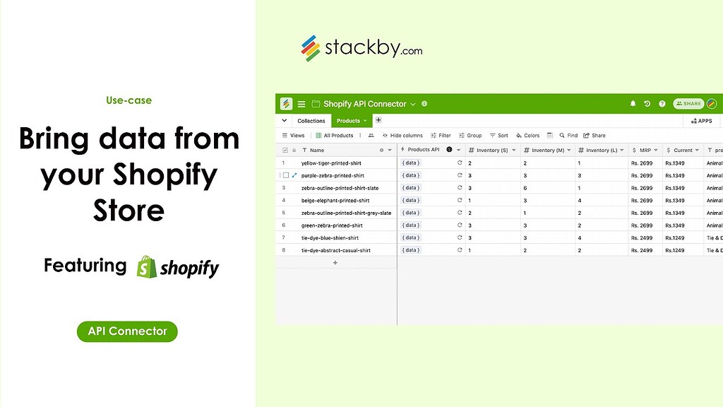 New API Connector: Shopify - Announcements - Stackby