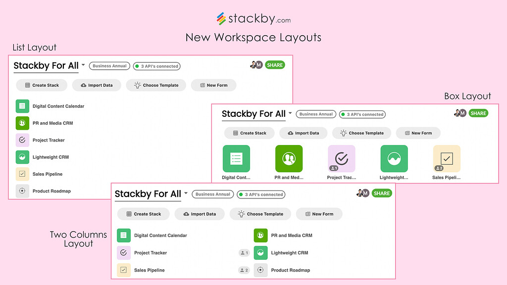 Launched: New Workspace Layout for Stacks - Announcements - Stackby